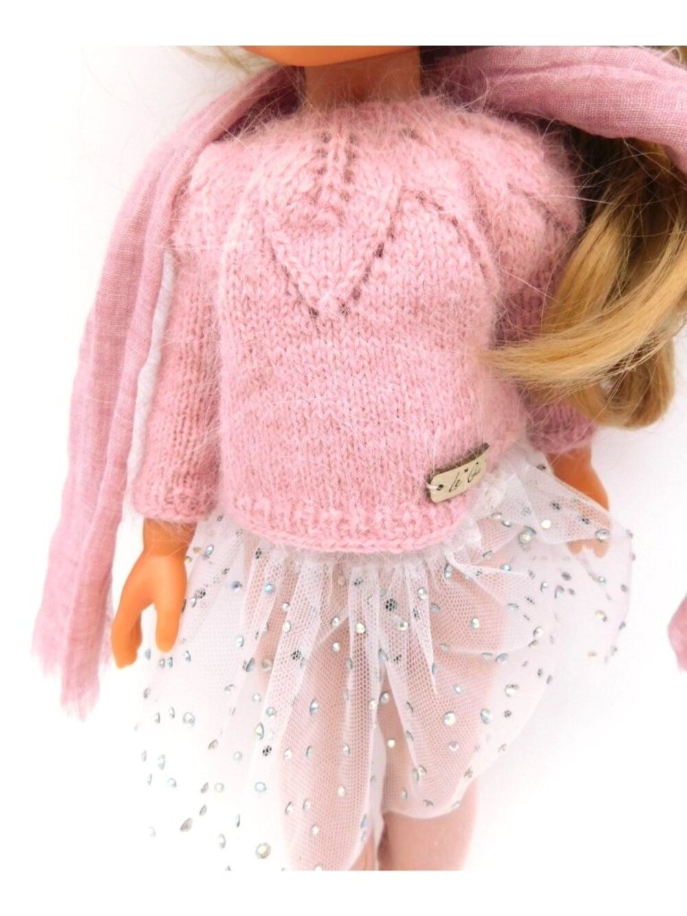 Handmade Pink Crochet Skirt Outfit Made for 13" Little Darling DOLL NOT INCLUDED